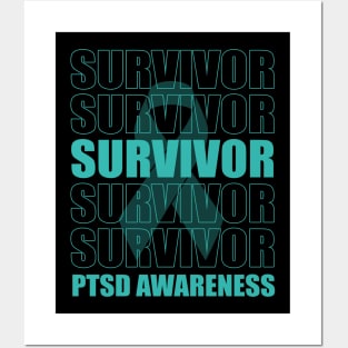 PTSD Survivor, PTSD Awareness, Teal Ribbon Posters and Art